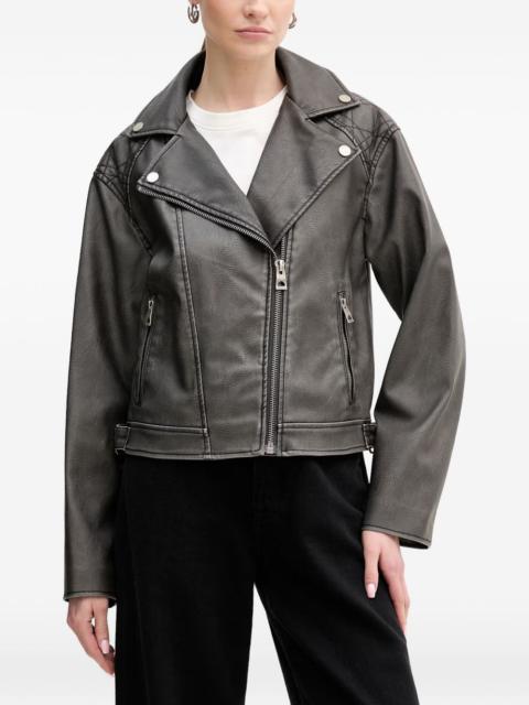 GUESS USA quilted-panel biker jacket