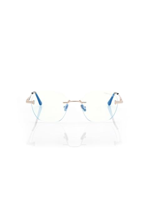 TOM FORD GEOMETRIC BLUE BLOCK OPTICALS