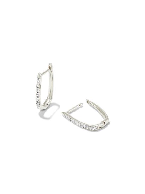 KENDRA SCOTT Ellen Luxe Sterling Silver Huggie Earrings in White Sapphire
