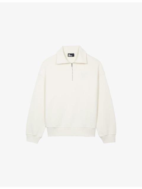 The Kooples Brand-Embroidered Zip-Up Cotton Sweatshirt