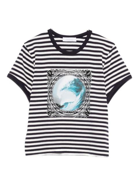 rabanne striped graphic top
