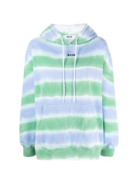 MSGM tie-dye stripe-print hoodie