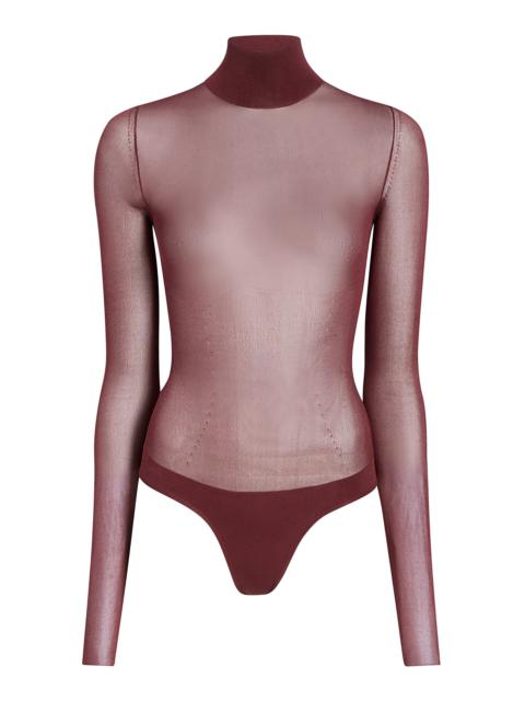KHAITE Tallin Turtleneck Bodysuit burgundy