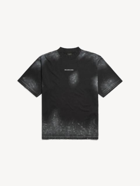 BALENCIAGA Men's Balenciaga Back T-Shirt 중간 적합 Faded Black/white