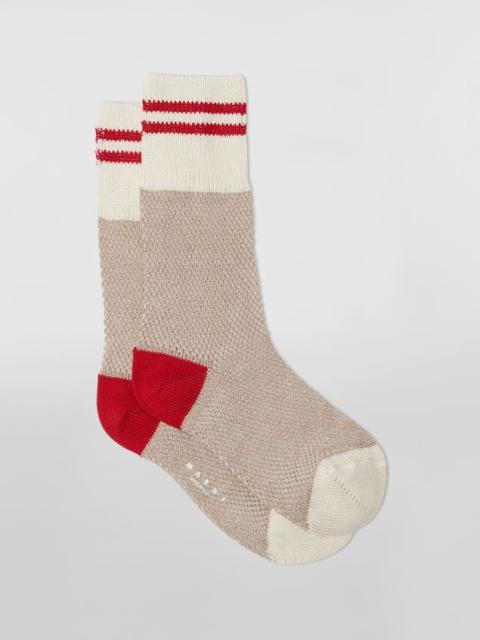 Marni WHITE COTTON AND NYLON SOCK