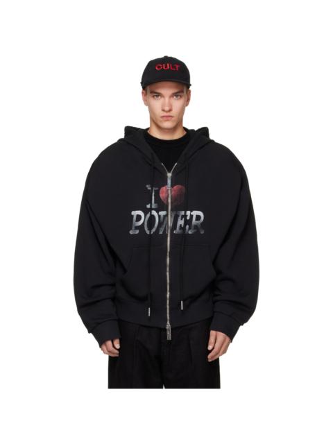 Matières Fécales Black 'I Love Power' Hoodie