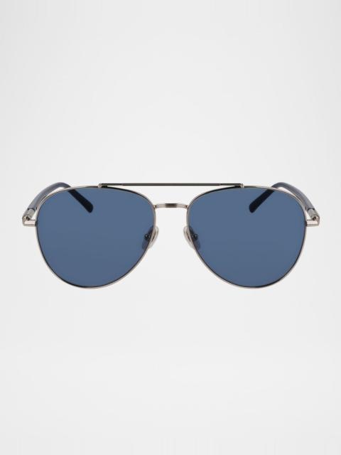 FERRAGAMO Men's SF316S Prisma Metal Aviator Sunglasses