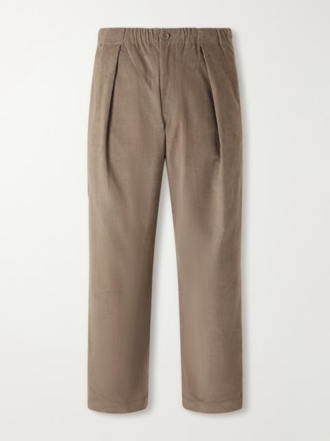 KARDO Taka Straight-Leg Emrboidered Cotton-Corduroy Trousers