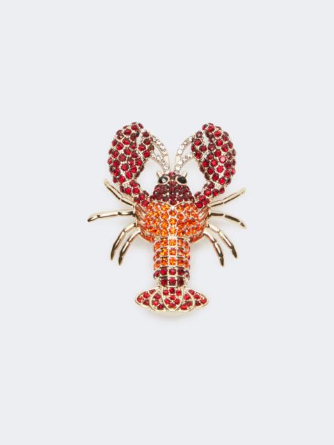 WEEKEND Max Mara Metal brooch with rhinestones - DARK RED