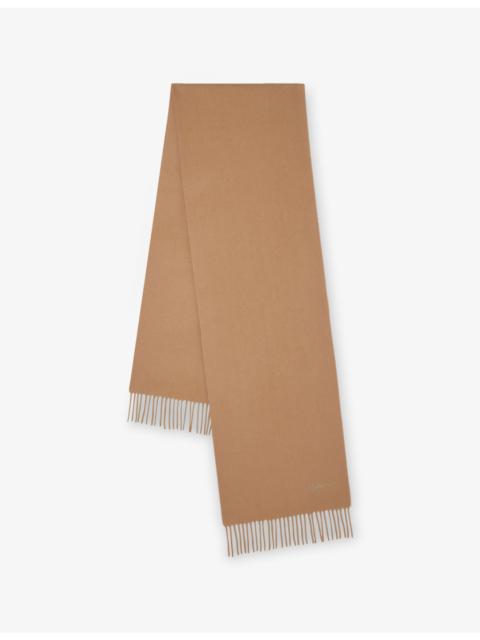 Mulberry Branded Fringed Wool Scarf
