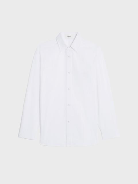 CELINE tommy shirt in cotton voile and striped linen