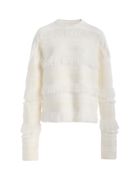 SIMKHAI Carrick Cotton-Blend Crewneck Sweater ivory