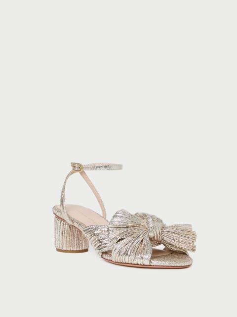 LOEFFLER RANDALL Dahlia Champagne Pleated Bow Heel