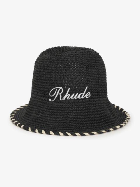 Rhude EMBROIDERED LOGO STRAW HAT