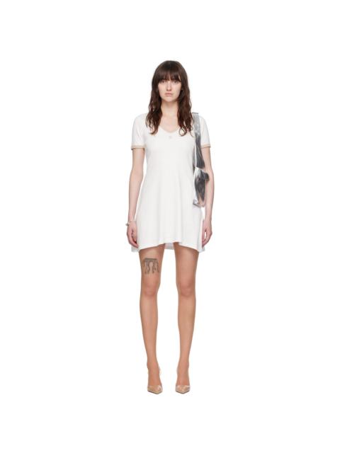courrèges White V-Neck Minidress