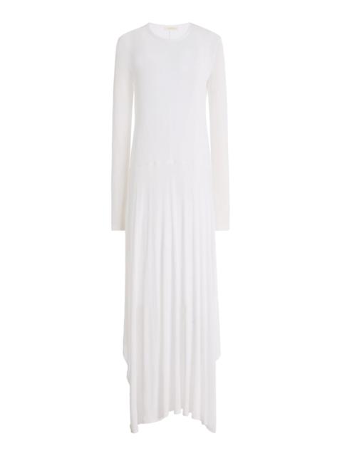 diotima Veil Asymmetric Cotton Maxi Dress white