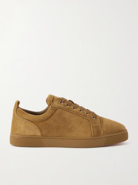 Christian Louboutin Louis Junior Grosgrain-Trimmed Suede Sneakers