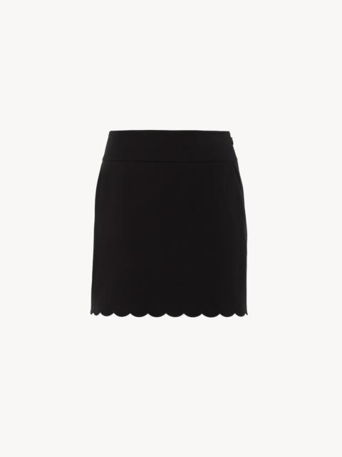Chloé SCALLOPED MINI SKIRT IN SOFT CAVALRY COTTON