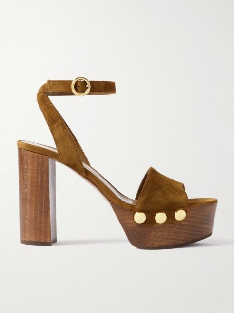 Gianvito Rossi 70 suede sandals Tan