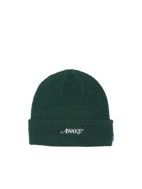 AWAKE NY logo-detail beanie hat
