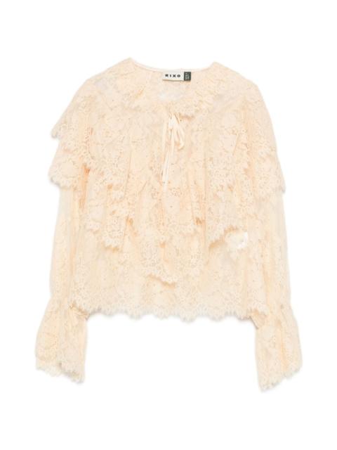 RIXO ruffled lace blouse