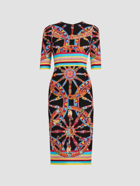 Dolce & Gabbana Women's Printed Stretch Silk Midi Dress - Variante Abbinata