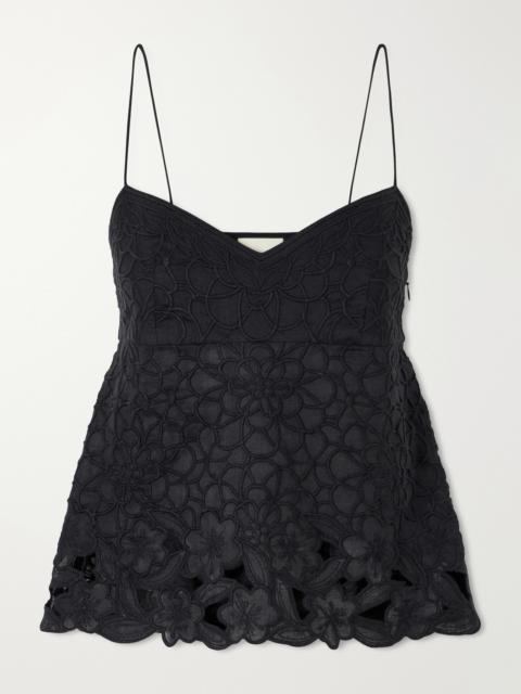 Isabel Marant Romeka Floral-embroidered Ramie Tank