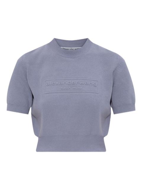 Alexander Wang embossed-logo short-sleeve top