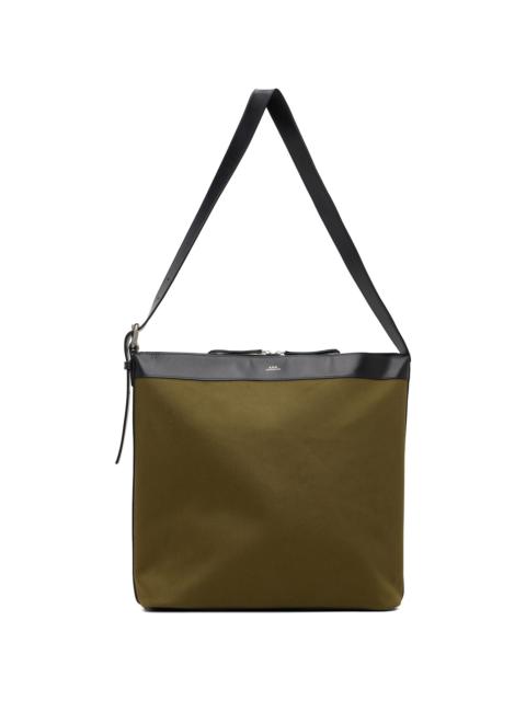 A.P.C. Khaki Vera Maxi Biker Bag