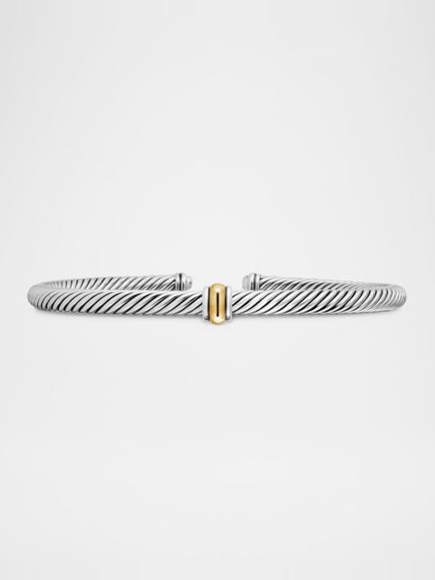 DAVID YURMAN Cable Station Bracelet in Silver with 18K Gold, 4mm