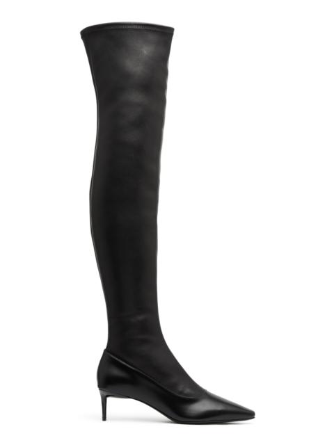 Sock Leather High Boots black