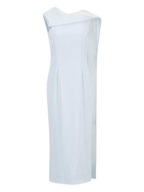 ROLAND MOURET draped sleeveless midi dress