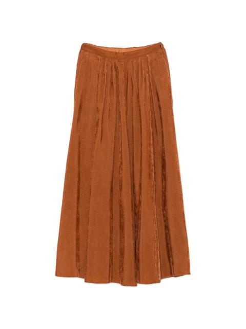 forte_forte pleated corduroy midi skirt