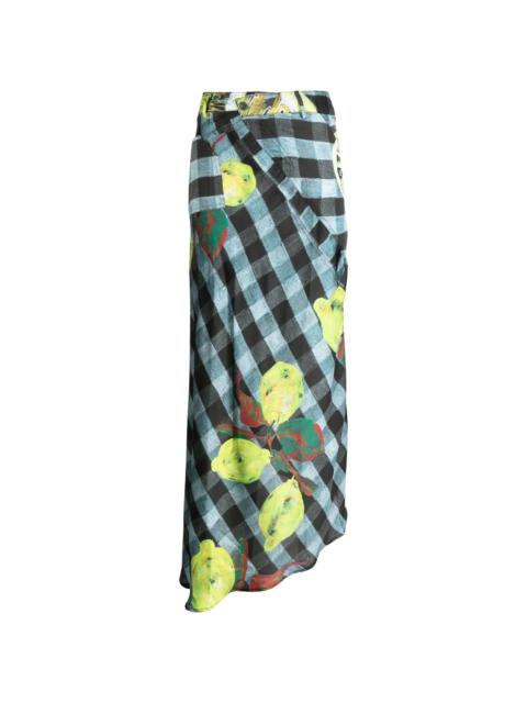 OTTOLINGER lemon-print asymmetric skirt