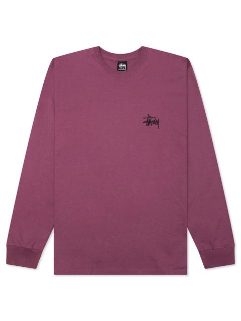 Stüssy BASIC STUSSY L/S TEE - BERRY