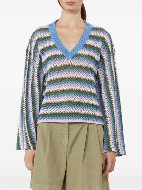 Max Mara Epica striped V-neck sweater