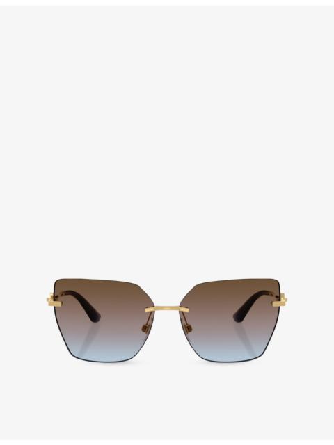 Dolce & Gabbana DG2321 Cat-Eye Metal Sunglasses