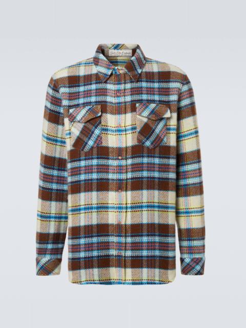 God’s True Cashmere Plaid cashmere shirt with sunstone