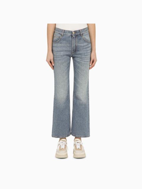 Chloé Washed-effect cropped denim jeans