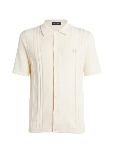 Fred Perry Knitted Striped Polo Shirt