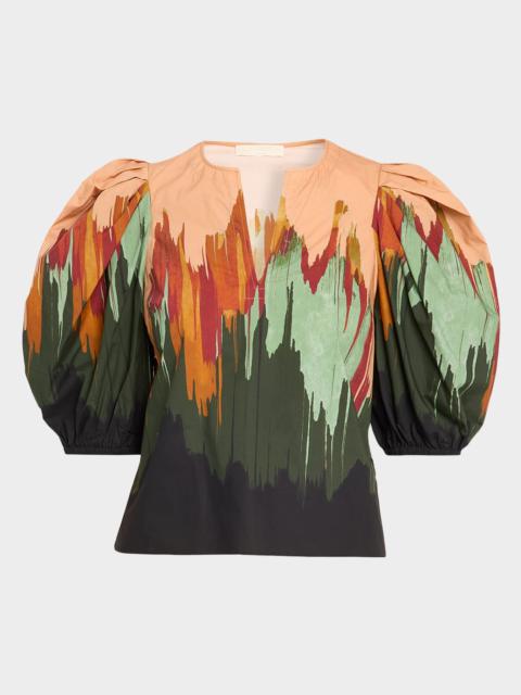 ULLA JOHNSON Florielle Floral Cotton Top