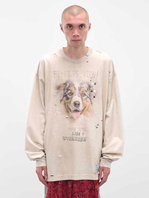 Maison MIHARAYASUHIRO Gray Melange Distressed Graphic Tee
