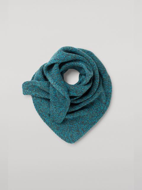 Johnstons of Elgin Keill Blue Marl Cashmere Triangle