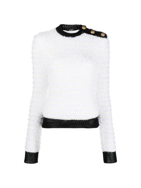 textured two-tone jumper