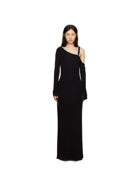 Black Asymmetric Maxi Dress