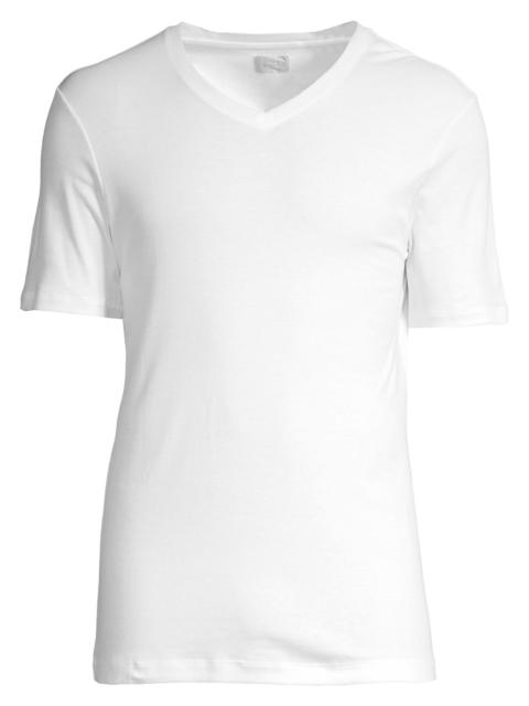 HANRO Men's Sea Island Cotton V-Neck Tee - White