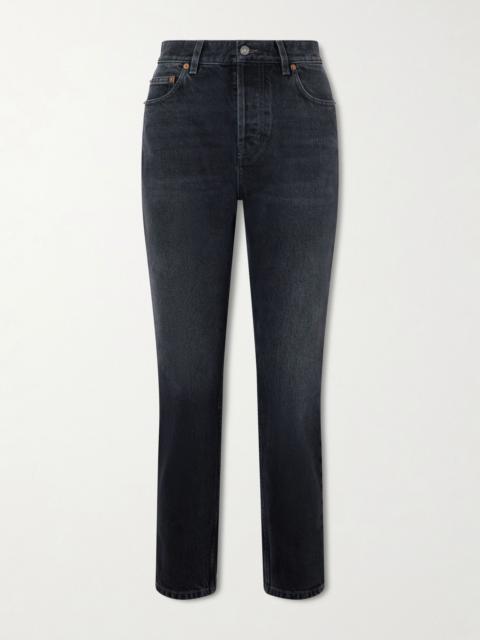 SAINT LAURENT High-rise slim-leg jeans Black