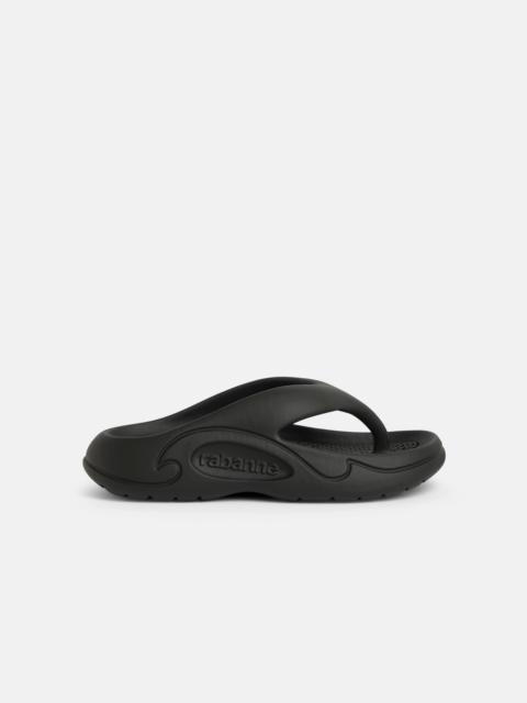 rabanne FLAT SANDALS IN BLACK RUBBER