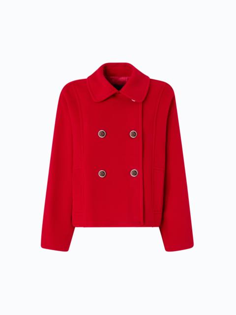 PINKO DOUBLE-BREASTED PEA COAT IN DOUBLE-LAYERED WOOL-BLEND CLOTH