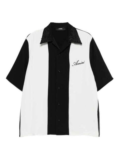 AMIRI floral-collar panelled shirt